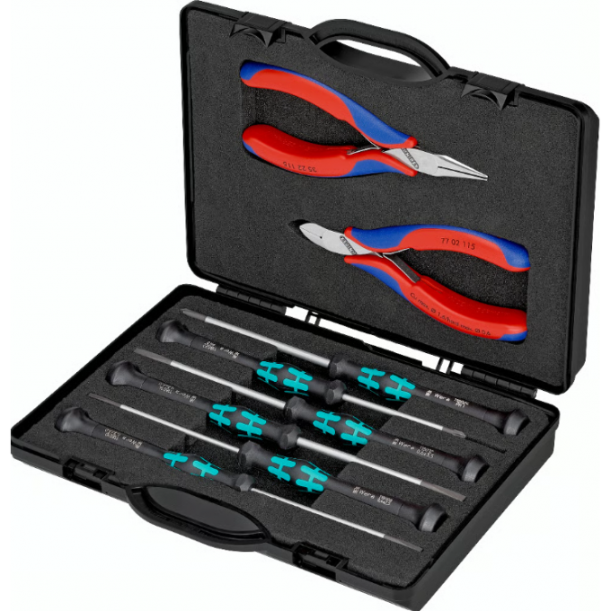 Набор инструментов для электроники KNIPEX антистатический (ESD) 8 предметов KN-002018