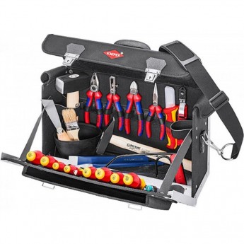 Набор инструментов KNIPEX 24 предмета в чемодане для монтажных, слесарных и электротехнических работ VDE до 1000 В KN-002102SL