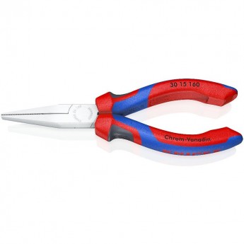 Длинногубцы KNIPEX 160 мм хромированные с двухкомпонентными чехлами KN-3015160