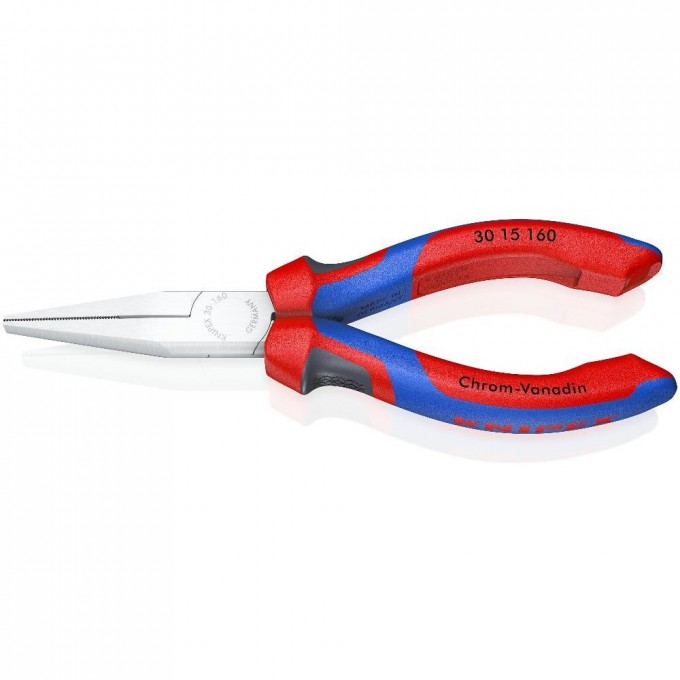 Длинногубцы KNIPEX 160 мм хромированные с двухкомпонентными чехлами KN-3015160