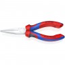 Длинногубцы KNIPEX 160 мм хромированные с двухкомпонентными чехлами KN-3015160