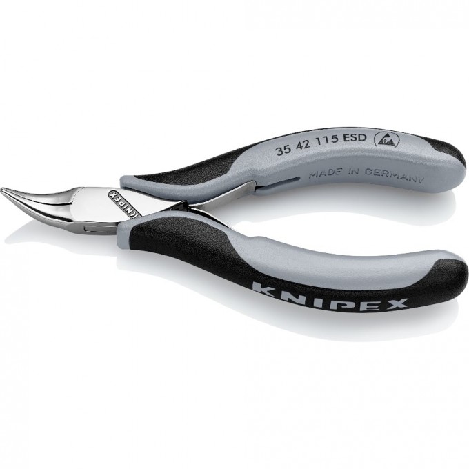 Узкогубцы изогнутые антистатические ESD KNIPEX 115 мм KN-3542115ESD