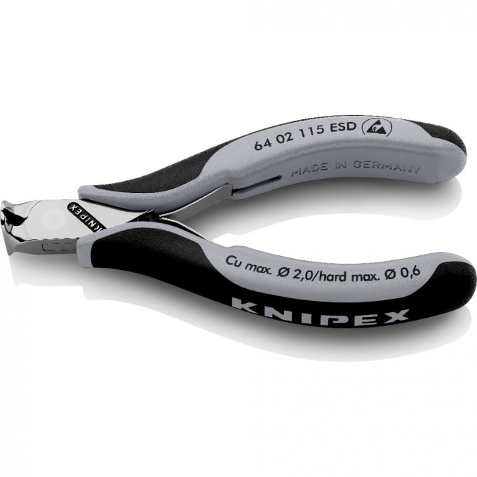 Кусачки торцевые для электроники KNIPEX ESD 115 мм KN-6402115ESD