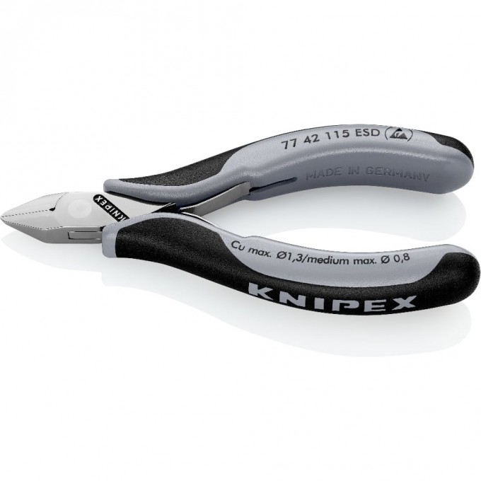 Бокорезы антистатические диагональные KNIPEX для электроники 115 мм KN-7742115ESD