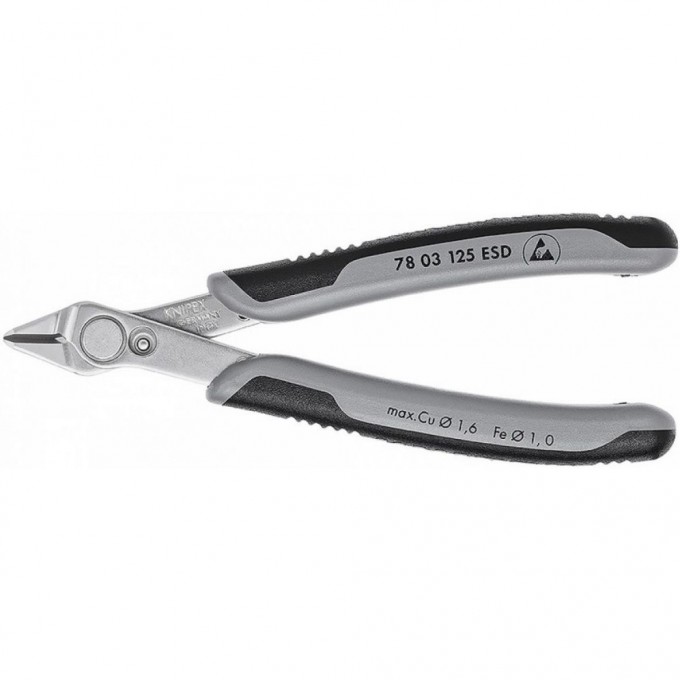 Бокорезы для электроники KNIPEX диагональные 125 мм KN-7803125ESD