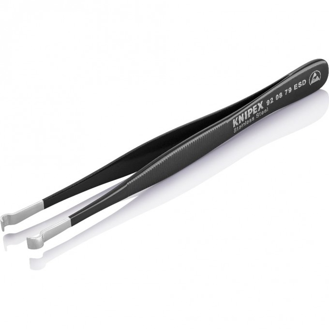 Пинцет антистатический прецизионный KNIPEX с прямыми изогнутыми закругленными концами KN-920879ESD