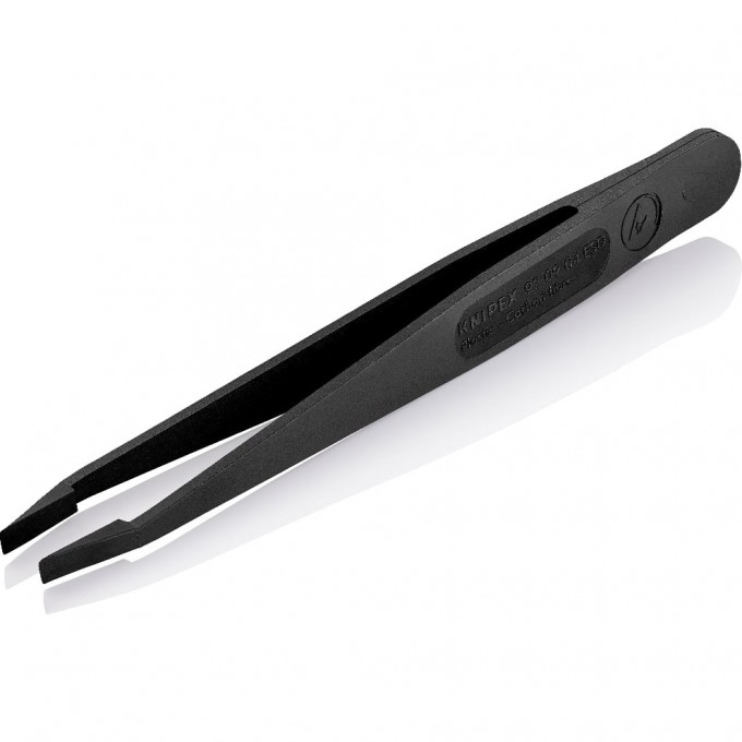 Пинцет прецизионный антистатический KNIPEX из углепластика с прямыми тупыми губками KN-920904ESD