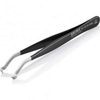Пинцет прецизионный антистатический KNIPEX с изогнутыми закругленными тупыми губками KN-921602ESD