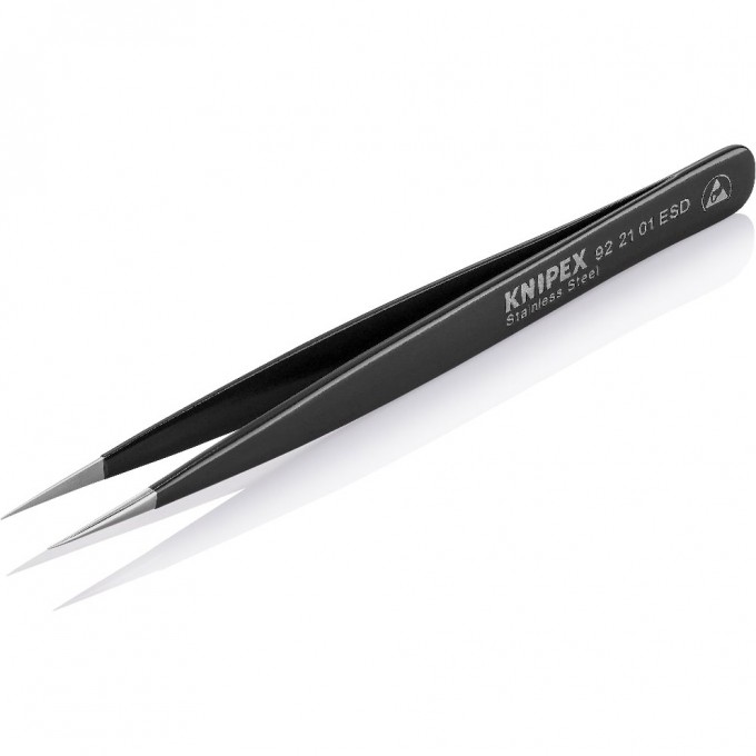 Пинцет прецизионный антистатический KNIPEX с прямыми остроконечными губками KN-922101ESD