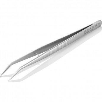 Прецизионный пинцет KNIPEX изогнутый закругленный никелированный из нержавеющей стали KN-923436