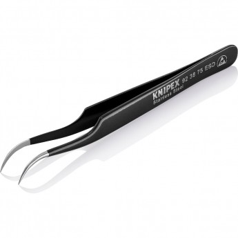 Пинцет прецизионный антистатический KNIPEX с изогнутыми остроконечными губками KN-923875ESD