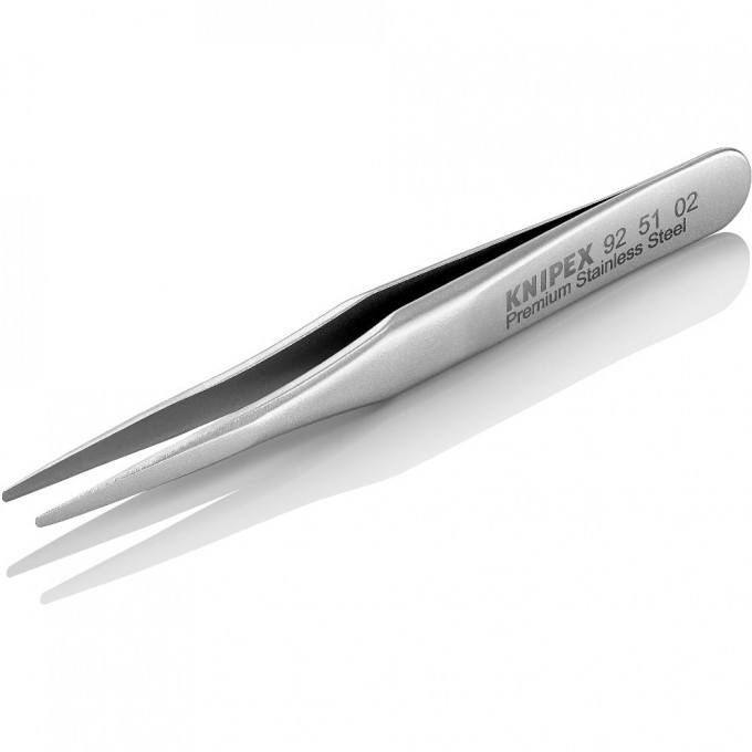 Прецизионный пинцет KNIPEX прямой, закругленный, титановый, немагнитный, нержавеющий, кислотостойкий KN-925102