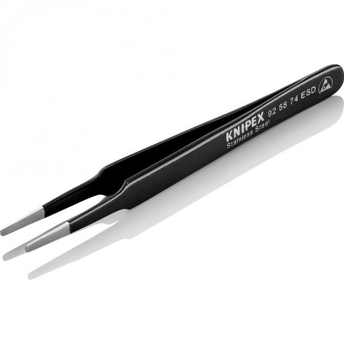 Прецизионный антистатический пинцет KNIPEX с прямой закругленной формой губок KN-925874ESD