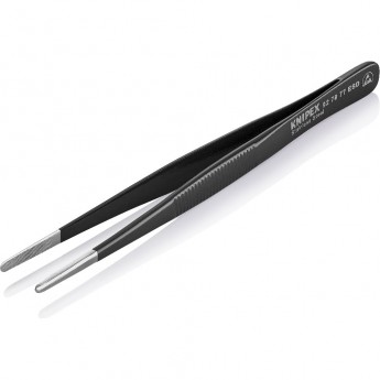 Пинцет прецизионный антистатический KNIPEX с прямыми закругленными губками 145 мм KN-927877ESD