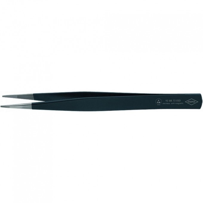 Пинцет прецизионный антистатический KNIPEX с угловатыми губками 0.9 мм KN-928873ESD