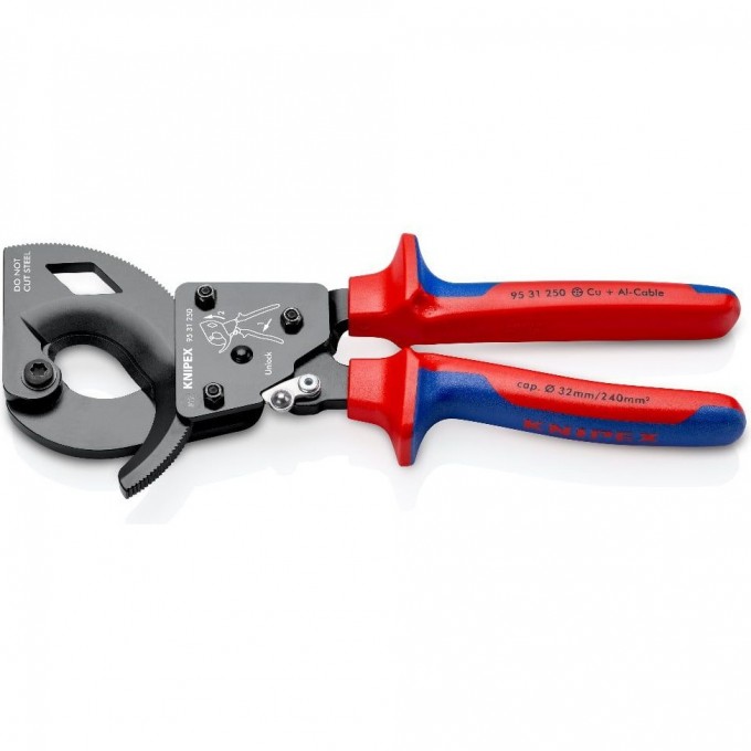 Секторные ножницы с храповым механизмом KNIPEX 250 мм KN-9531250