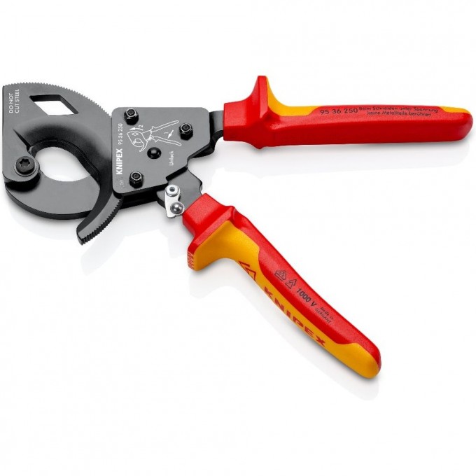 Секторные ножницы диэлектрические KNIPEX для медных и алюминиевых кабелей до 240 мм² 250 мм KN-9536250