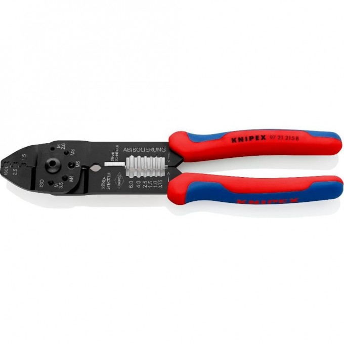 Пресс-клещи многофункциональные KNIPEX для резки, снятия изоляции и опрессовки KN-9721215B