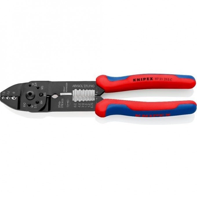 Пресс-клещи многофункциональные KNIPEX для резки, снятия изоляции и опрессовки 0. мм KN-9721215C