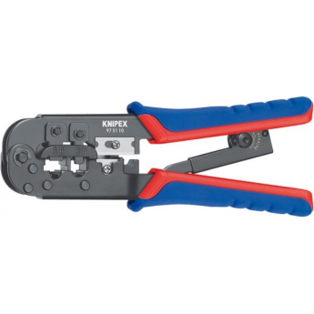 Кримпер для опрессовки штекеров Western KNIPEX RJ 11/12 (6-полюсный) 9,65 мм, RJ 45 (8-полюсный) 11,68 мм KN-975110SB