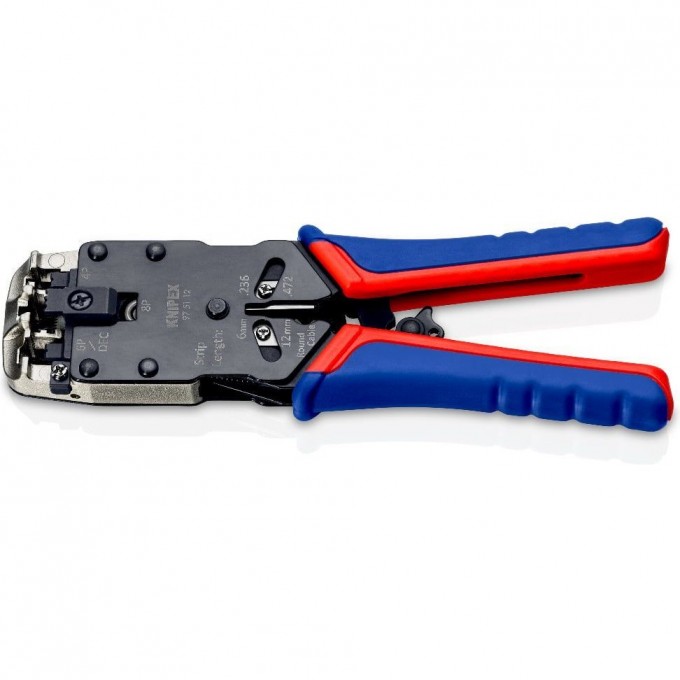 Кримпер ручной KNIPEX для опрессовки штекеров Western RJ 11/12 (9,65 мм) и RJ 45 (11,68 мм) KN-975112
