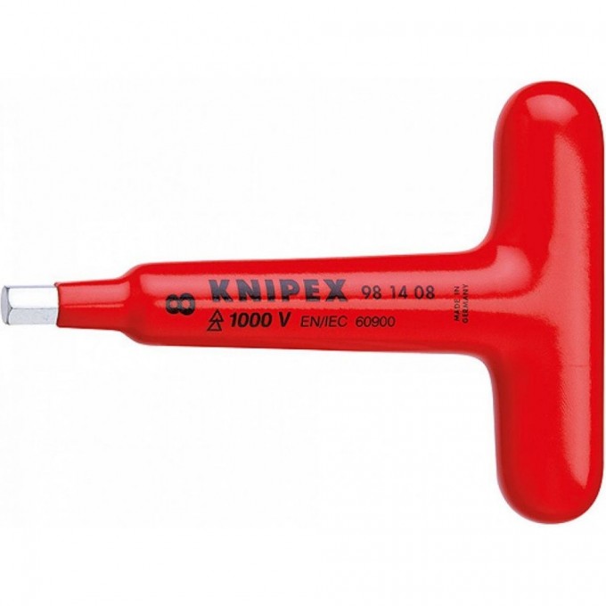 Отвертка диэлектрическая шестигранная VDE с Т-образной ручкой KNIPEX S 6 мм KN-981406