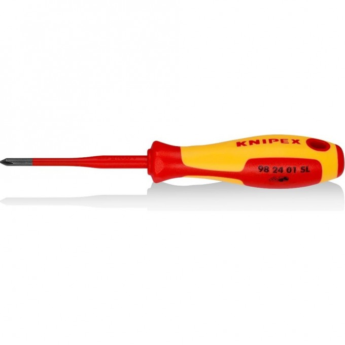 Отвертка крестовая диэлектрическая Phillips KNIPEX VDE PH 1 KN-982401SL