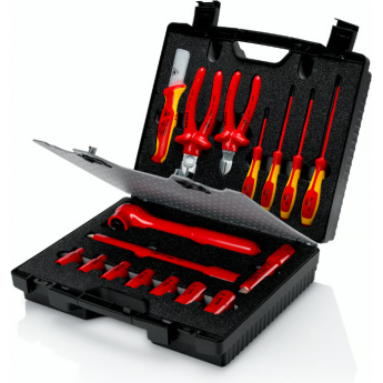Набор диэлектрических инструментов KNIPEX 17 предметов в чемодане KN-989911