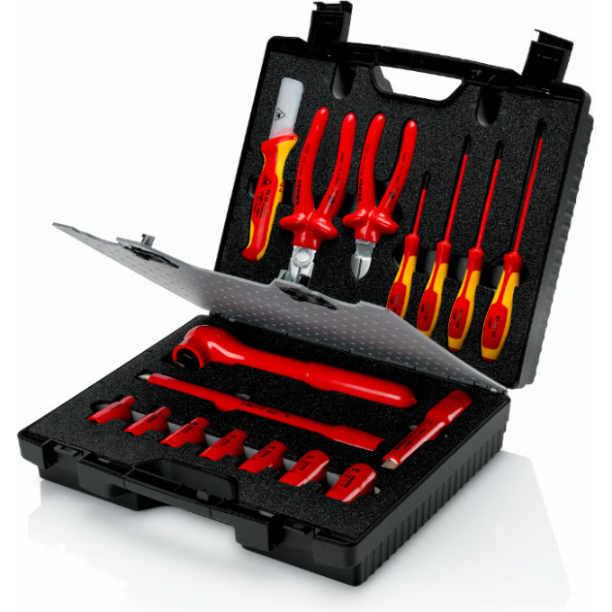 Набор диэлектрических инструментов KNIPEX 17 предметов в чемодане KN-989911