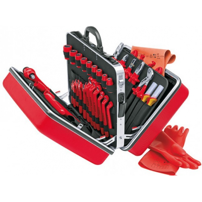 Набор диэлектрических инструментов KNIPEX для электромонтажных работ под напряжением 48 предметов KN-989914